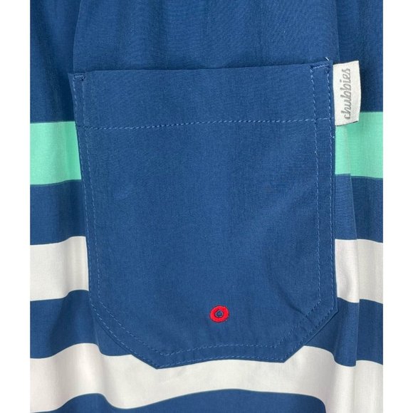 Chubbies Men’s Striped Swim Trunks Shorts Medium Mesh Liner Blue Red Green White - Picture 4 of 7